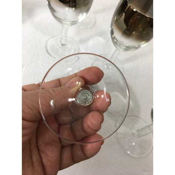 Set of 5 Vintage Atomic Silver Fade Wine Glasses‎ Made in France - Picture 8 of 9